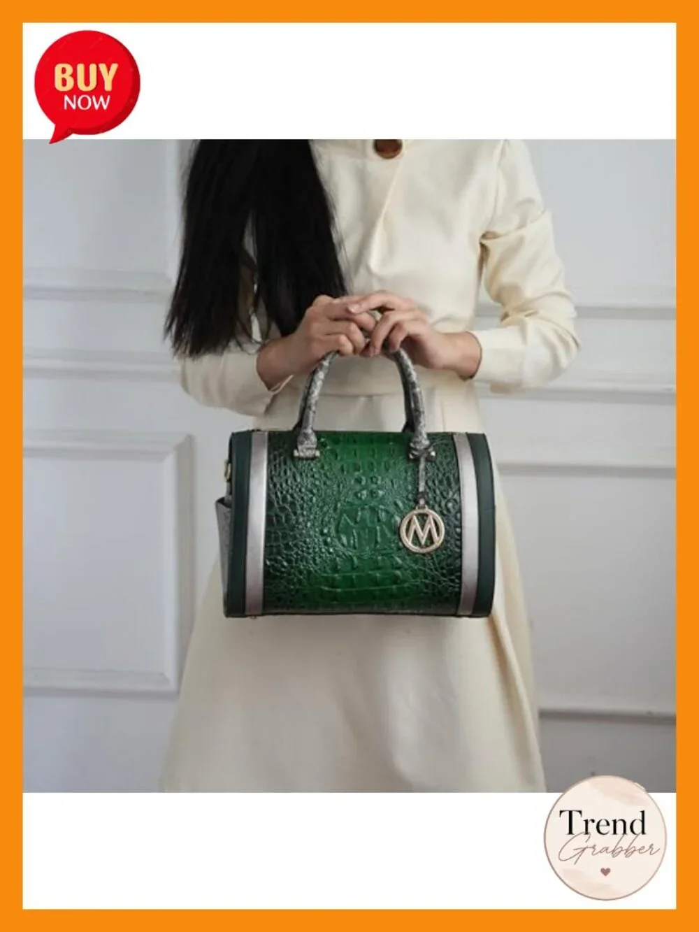 Vegan Leather Croc Embossed Satchel Crossbody Bag Women